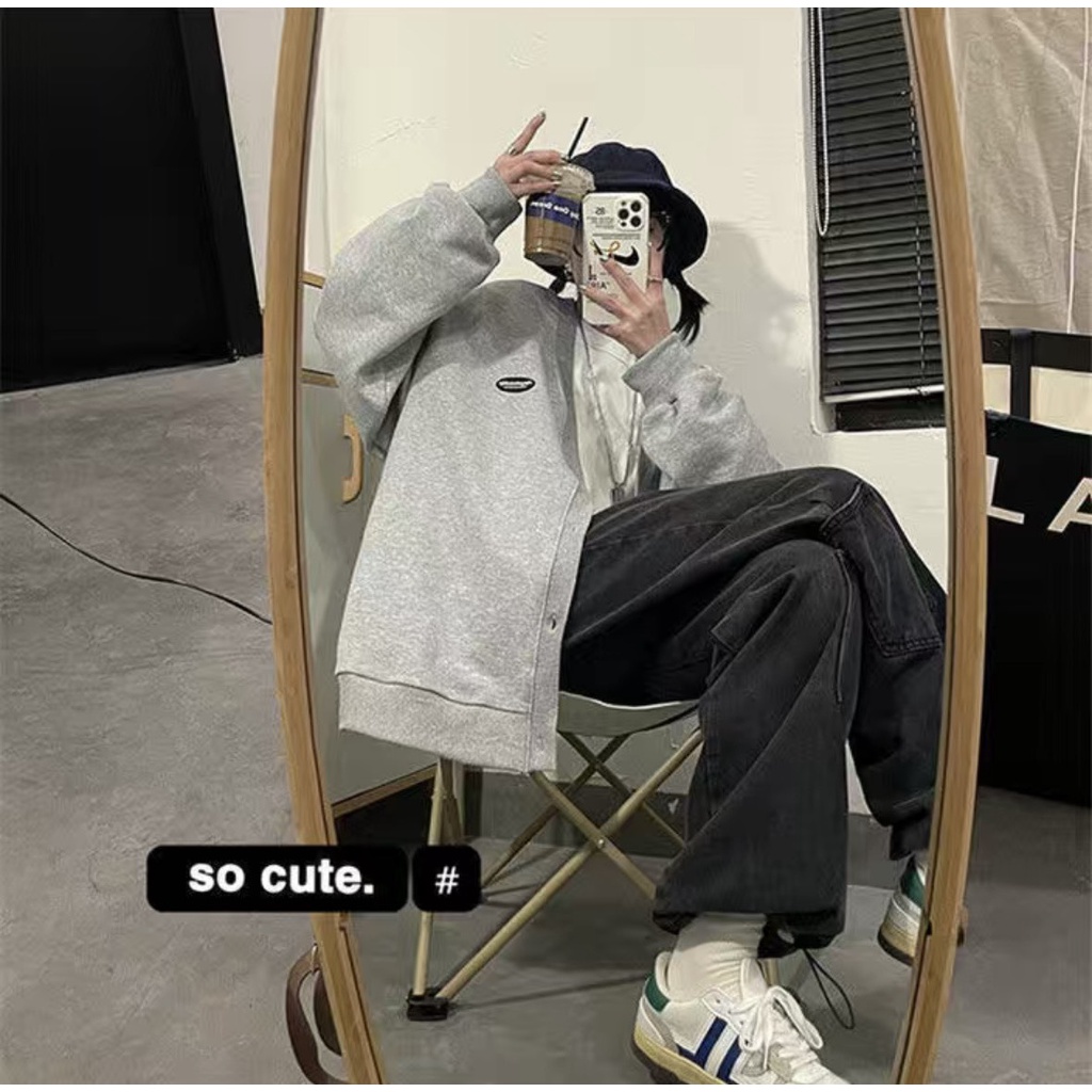 Áo khoác CADIGAN UNISEX Nam Nữ From rộng chất nỉ dày dặn siêu cute