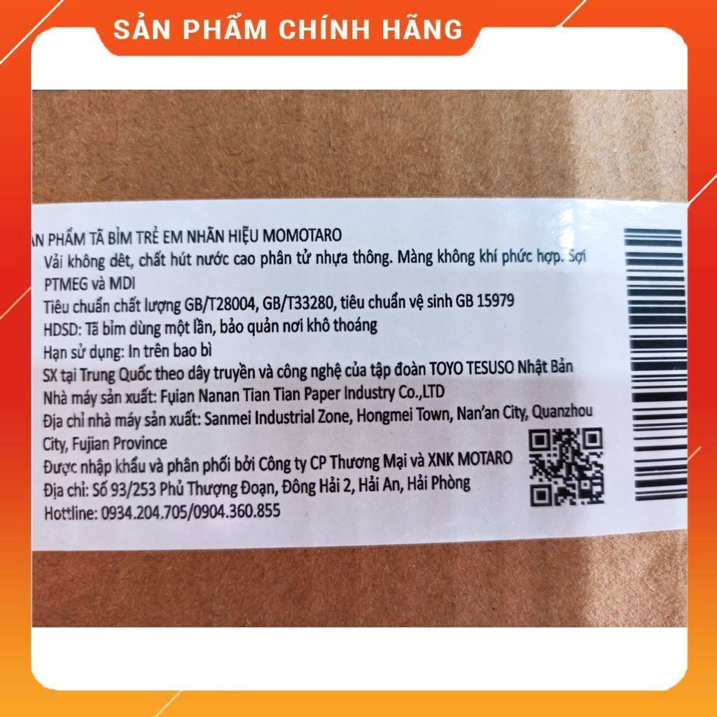 Tã bỉm MOMOTARO chính hãng dán/quầnS112/M96/M92/L84/XL78/XXL72/XXXL70