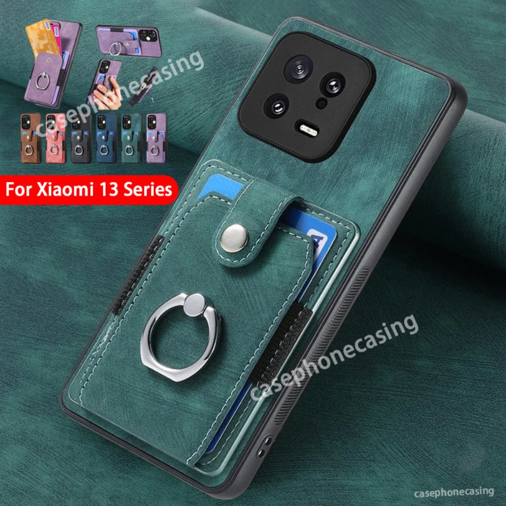 Ốp Điện Thoại Da Kèm Ngăn Đựng Thẻ Chống Sốc Cho xiaomi 13t 13 pro 13 ultra mi 13tpro 13pro 13ultra 5g 2023