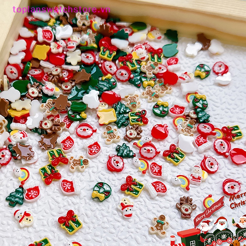 Set 20 Phụ Kiện Trang Trí Móng Tay Nghệ Thuật 3d Hình Cây Thông Giáng Sinh diy vn