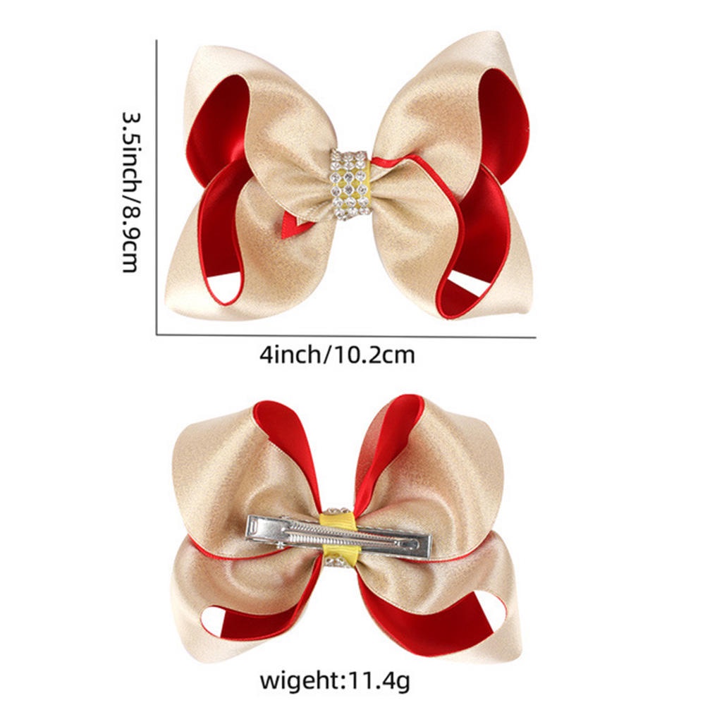 Kẹp Tóc Nơ Đính Đá Mừng Năm Mới Cho Bé Gái