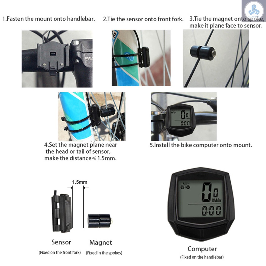 Đồng Hồ Đo Tốc Độ Xe Đạp moto1-Vn11 Màn Hình lcd