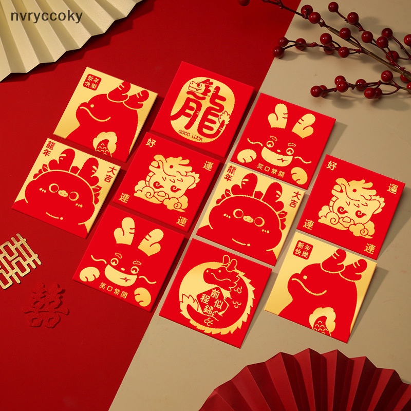 Set 6 Bao Lì Xì Hình Rồng Trung Hoa 2024