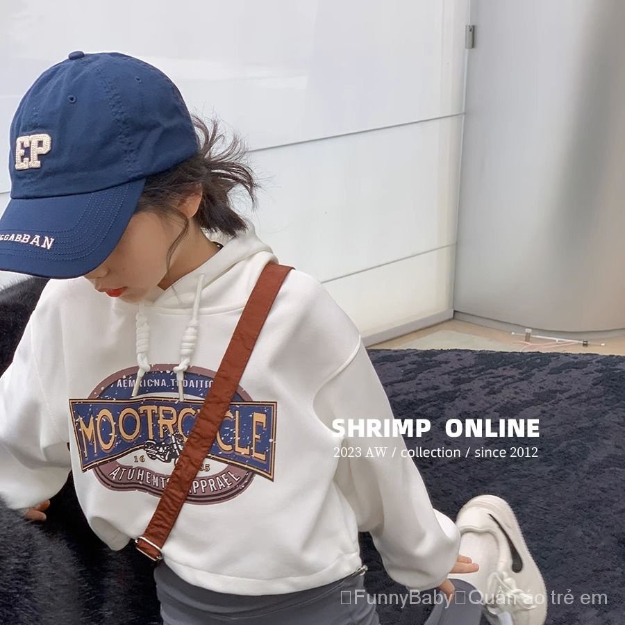 Áo Hoodie Tay Dài In Chữ Phong Cách Hàn Quốc Thời Trang Thu Đông Cho Bé Gái