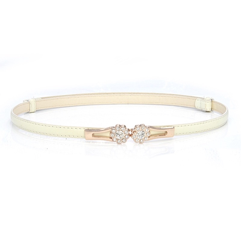 Johnifashion280 Thắt lưng da nữ bản nhỏ khoá hoa thời trang- phong cách Hàn Quốc, dây lưng nữ khoá hoa đính đá JOHNISHOP