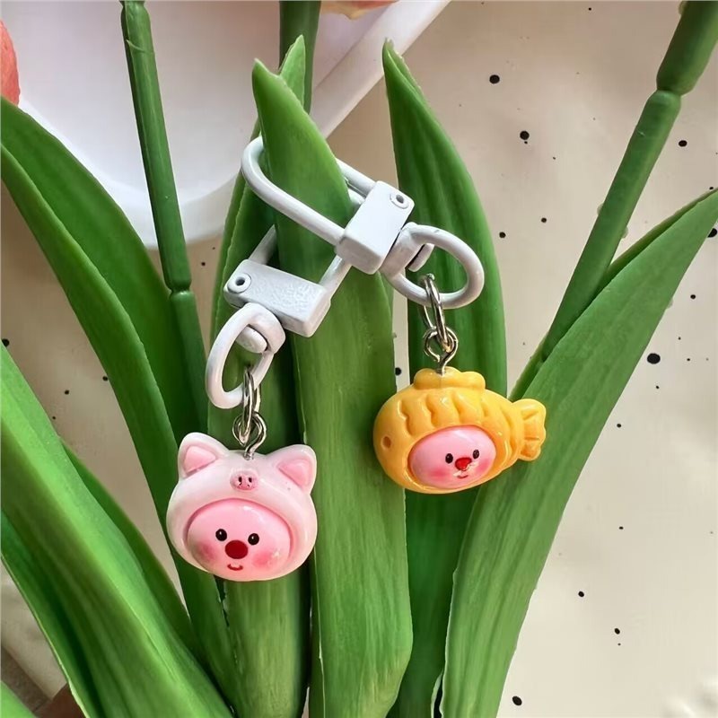 Móc Khóa Treo Ba Lô Đa Năng Hình Tai Nghe / Búp Bê Vòng Lặp Rồng / Hàm Răng Hoạt Hình Dễ Thương Trang Trí Xe Hơi Cho Bé Gái