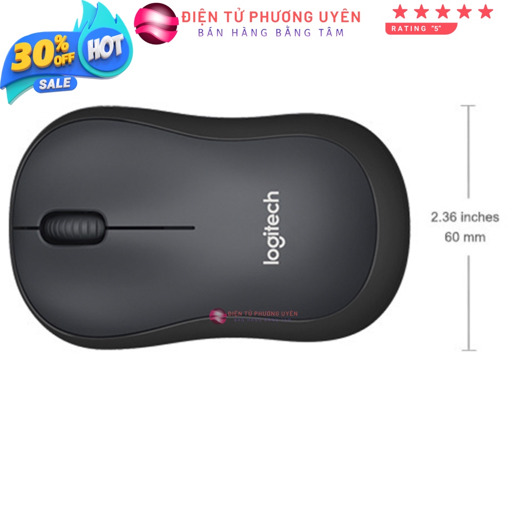 Chuột Không dây Logitech Silent M220, nút bấm êm, tặng kèm pin