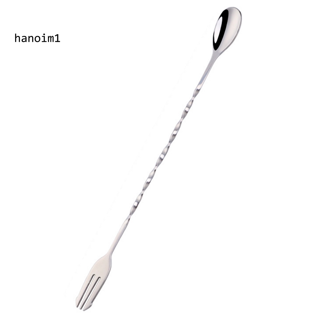 Muỗng Khuấy cocktail Hai Đầu Tay Cầm Dài Bằng Thép Không Gỉ Dễ Vệ Sinh
