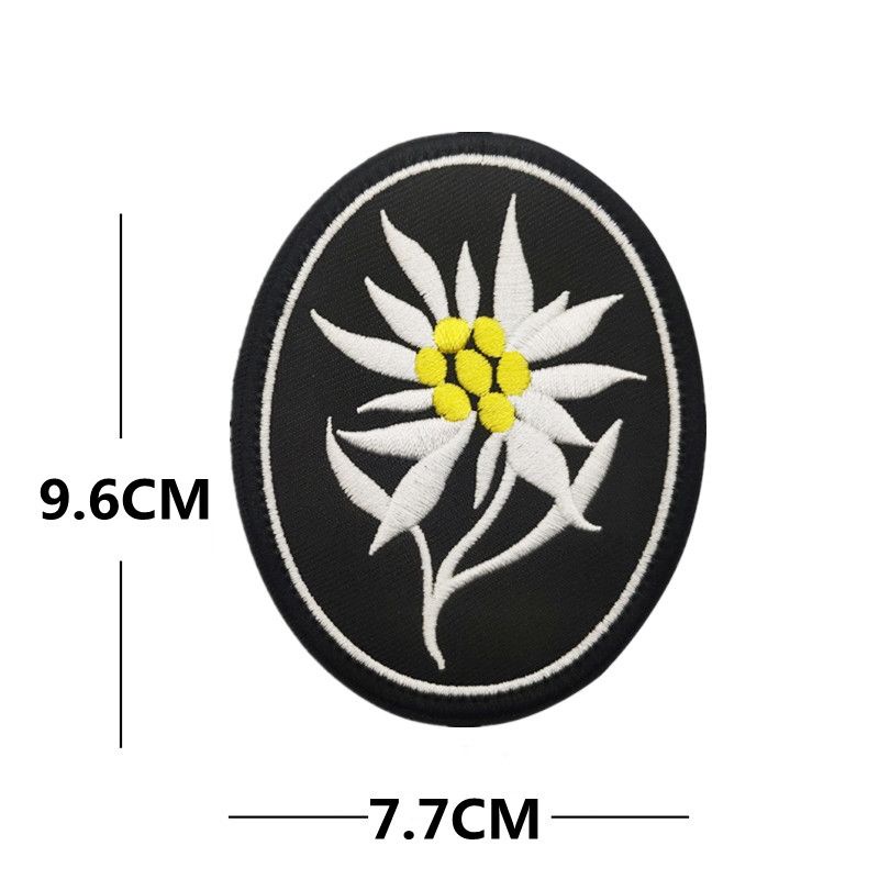 Huy Hiệu Thêu Hình Đầu Lâu Cánh Tay Của Đức Nhãn Dán Ba Lô Huy Hiệu Chiến Thuật Leo Núi edelweiss