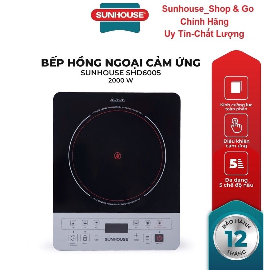 Bếp hồng ngoại cảm ứng SUNHOUSE SHD6005_ Hàng chính hãng