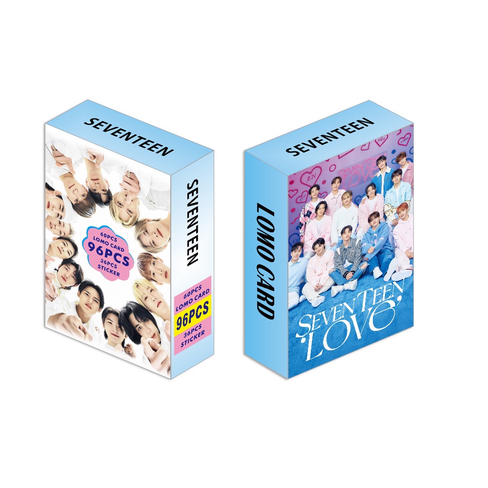 Hộp 96 Tấm Hình Dán Hai Mặt Thẻ lomo Nhóm Nhạc seventeen love alw ays yours
