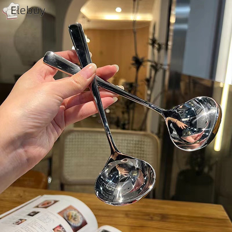 Muỗng Múc Canh Tay Cầm Dài Bằng Thép Không Gỉ