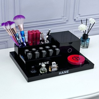 Khay acrylic để bàn cổ điển Hộp đựng mỹ phẩm Hộp đựng mỹ phẩm Hộp đựng cọ trang điểm son môi dung tích lớn Hộp đựng đồ để bàn Khay lớn Hộp đựng son môi Hộp nhãn bông Hộp đựng bột
