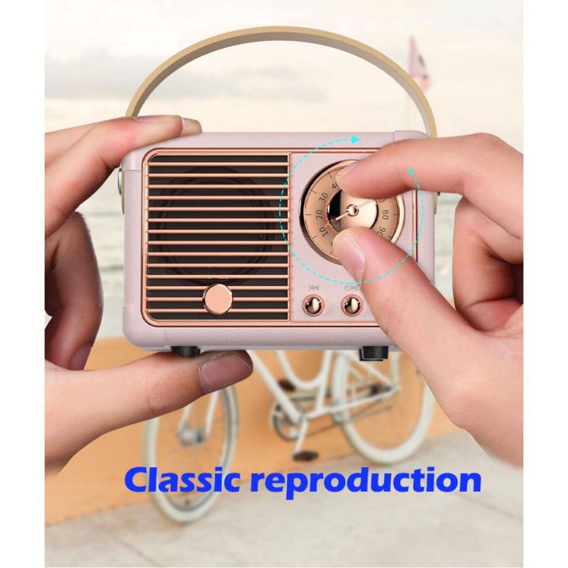 Loa bluetooth Không Dây Phong Cách retro Âm Thanh Siêu Trầm Cho Điện Thoại