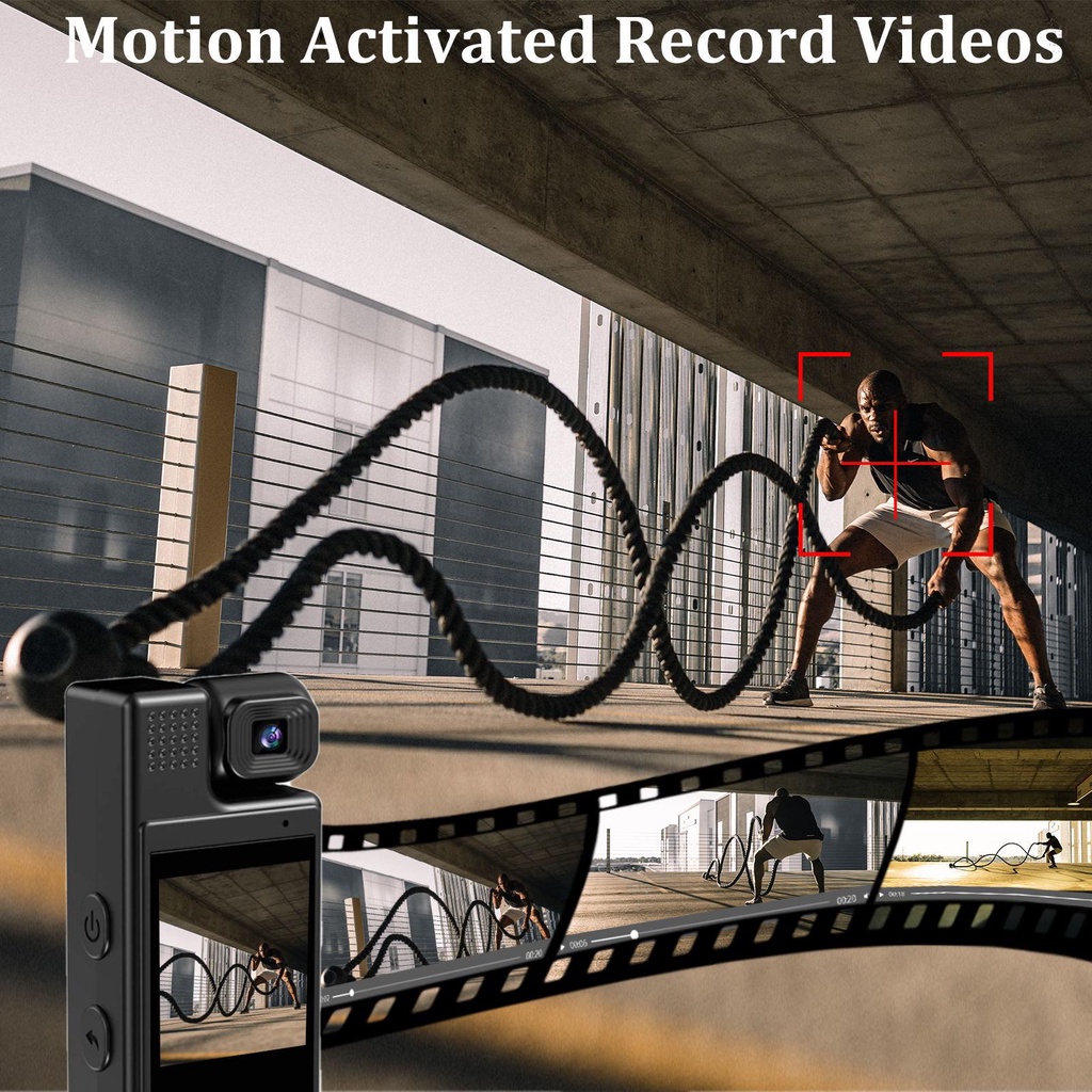 Camera Cơ Thể mini Âm Thanh Và video 1800K uhd 4k 1800°Camera Quay video 6 Tiếng Có Tầm Nhìn Đêm 1.3in tft
