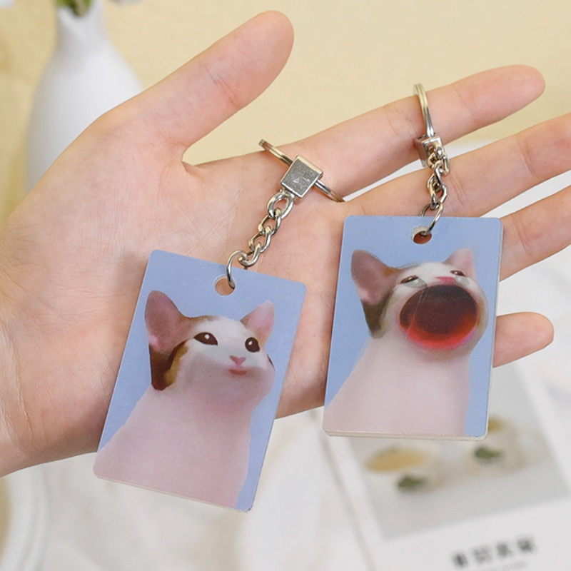 Móc Khóa Hình Chú Mèo Lắc Lư Hoạt Hình Vui Nhộn