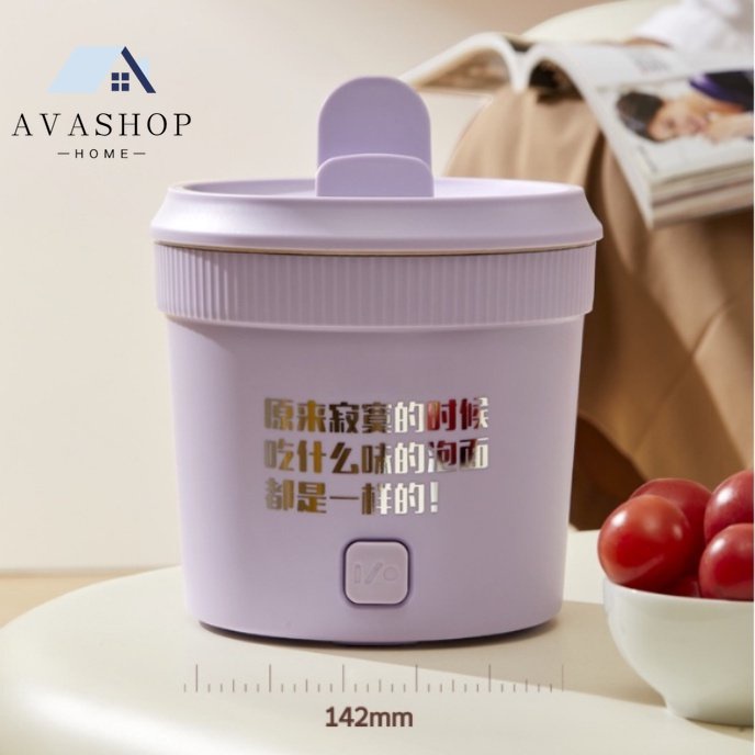 Bát điện Mini,Nồi điện Nấu Mì Nồi Lẩu điện Mini Bát điện Cốc Lẩu đa Năng Có Chống Dính 1L 450W Nấu Lẩu,mì, Chiên, Cháo