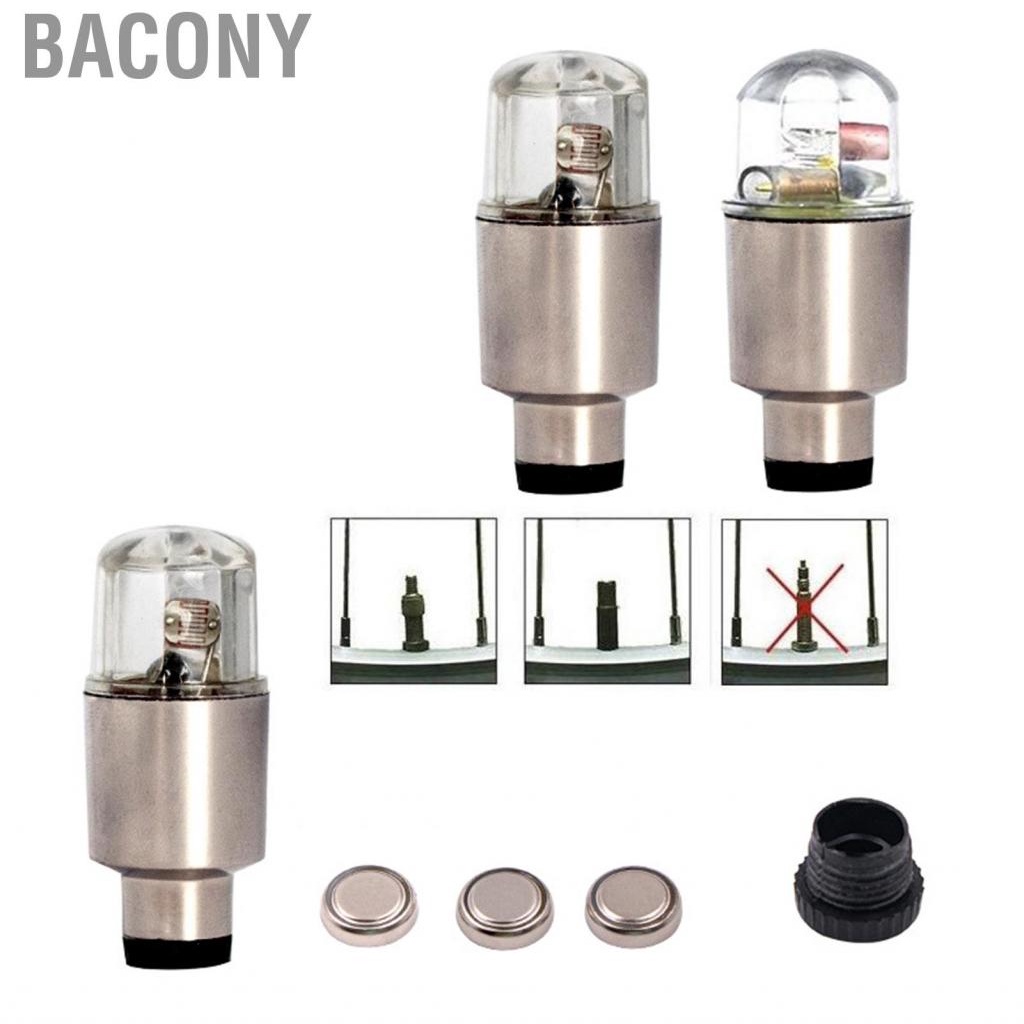 Bacony 2pcs Motorcycle Wheel Light  Flash Tyre Valve Cap for Car Bike Bicycle