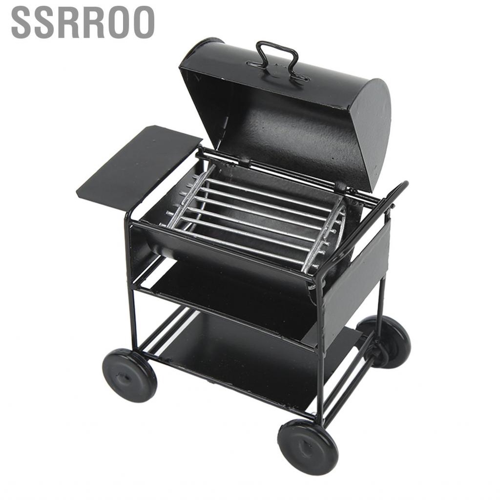 Ssrroo 1/12 Dollhouse Miniature BBQ Grill Mini Oven Model RC Car Cart