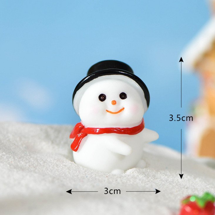 Mô hình người tuyết, ông già Noel, tàu hoả đỏ, tuần lộc, xe kéo trang trí tiểu cảnh giáng sinh, terrarium christmas