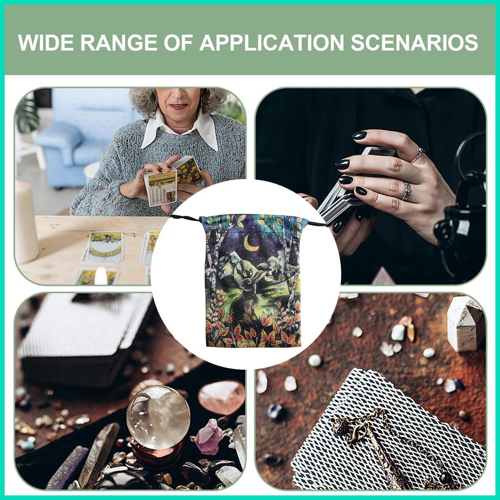 Tarot Túi Dây Rút Hai Mặt Đựng Đá / Trang Sức Chia Ngăn Tiện Dụng