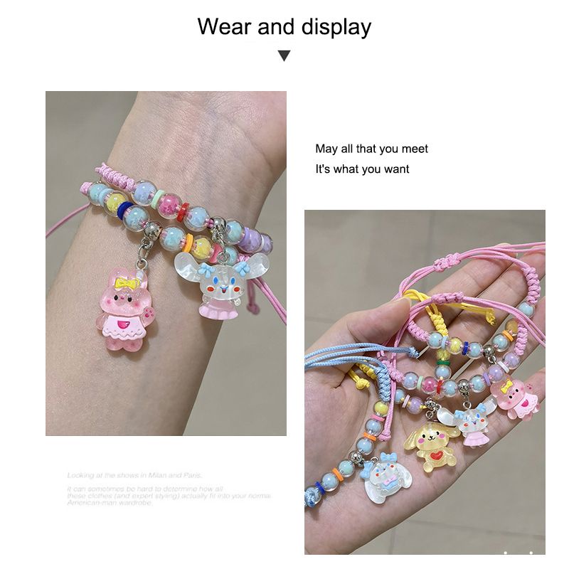 🌺🌺Vòng Tay Hoạt Hình Dễ Thương Có Thể Điều Chỉnh Trang Sức Cho Học Sinh / Cặp Đôi sanrio