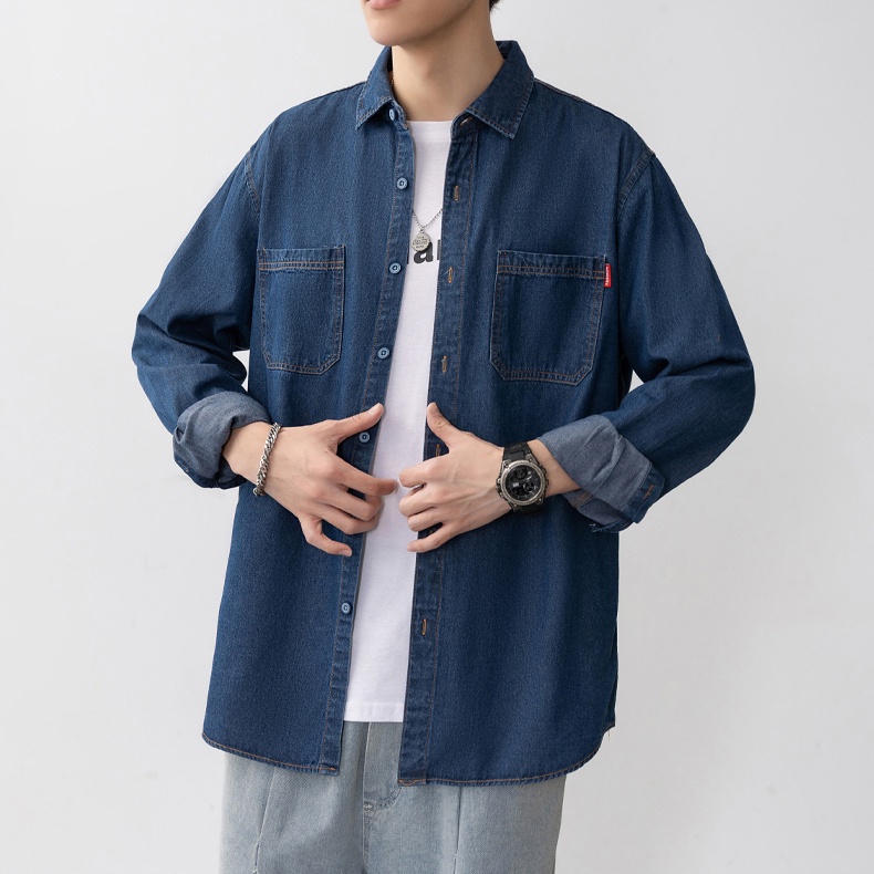Áo Sơ Mi denim Dài Tay Thời Trang Cho Nam
