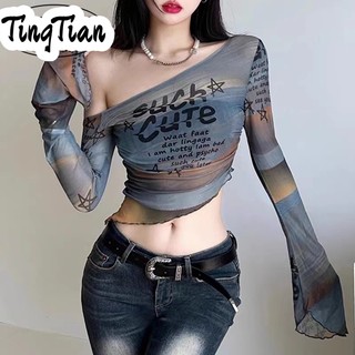 TINGTIAN áo phông áo thun nữ croptop baby tee Thể thao Minimalist Trendy Thời trang WTX23B022X 45Z231110