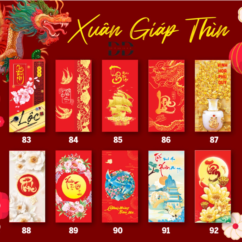 Lì Xì Truyền Thống Tết 2024 - Lì Xì Tân Niên 2024 Độc Đáo bách hoá đô