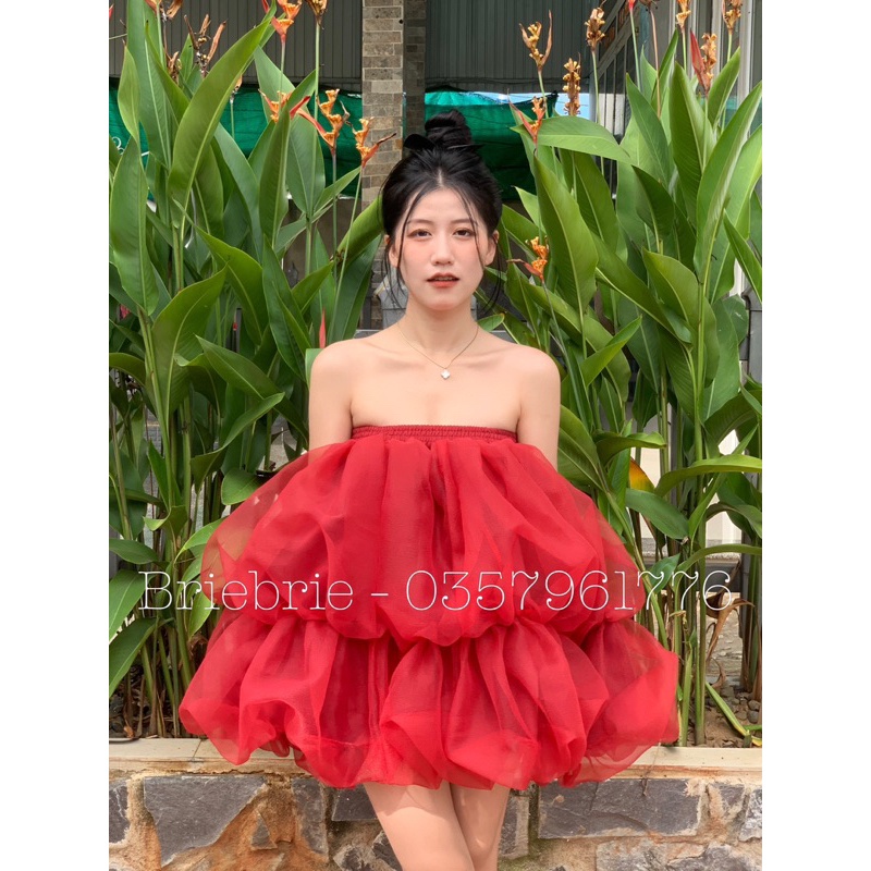 Hot 2023 319 -  Áo babydoll voan phồng 2 tầng Trâm Anh Boutique chất liệu voan xốp, sang chảnh