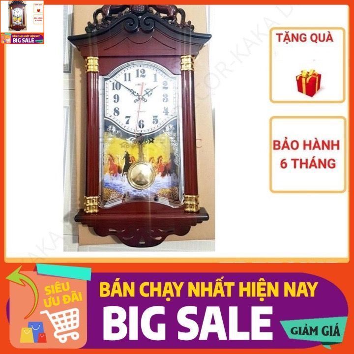 [ĐỒNG HỒ QUẢ LẮC] Đồng hồ treo tường quả lắc sang trọng F19 - Tặng kèm pin và Móc Treo