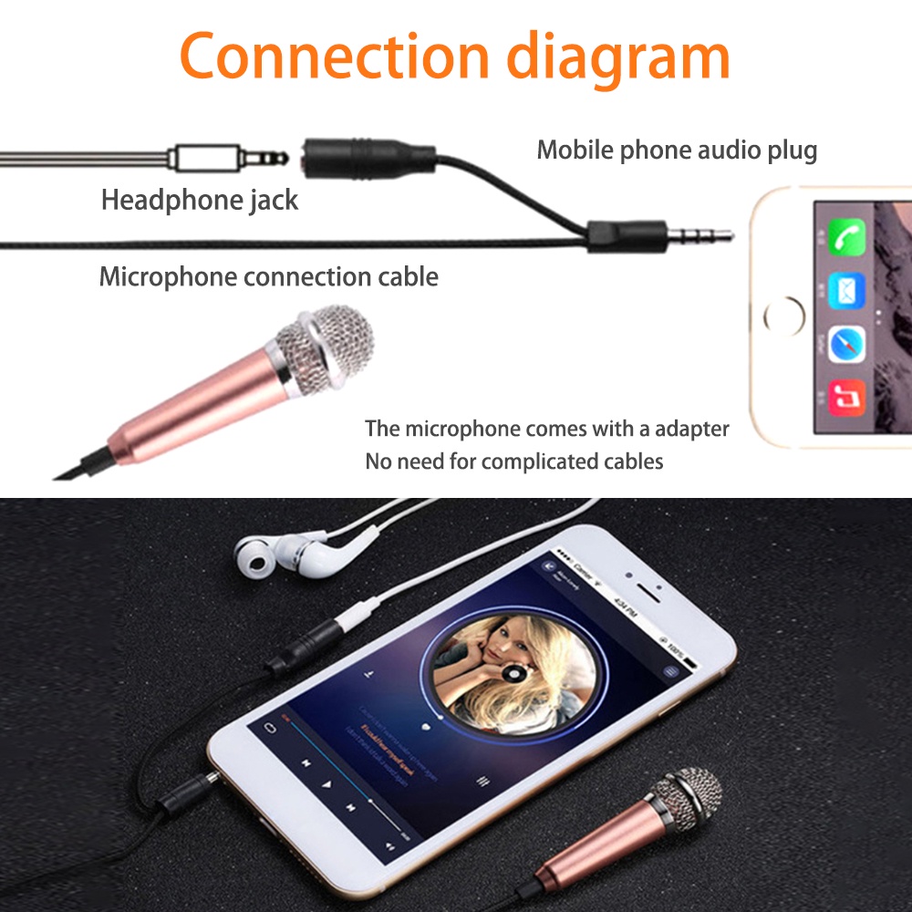 Micro mini Cầm Tay Giắc Cắm 3.5mm Chuyên Dụng Cho Điện Thoại / Máy Tính Bảng