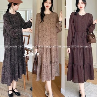 Siuu phẩm váy suông báo babydoll tay dài kèm dây đai so hott hàng QC freesize