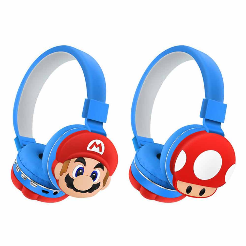 Mario head mounted wireless Bluetooth earphones in ear children's earphones