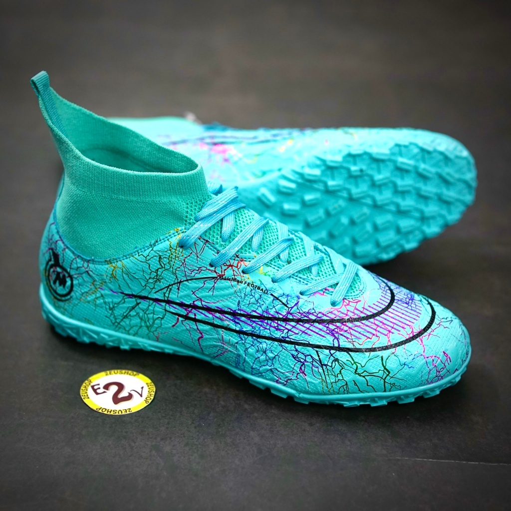 Giày bóng đá Mer Vapor 15 Spider cao cổ, giày đá banh cỏ nhân tạo nam đã khâu đế - 2EVSHOP