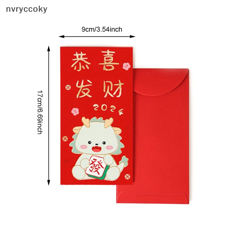 Bao Lì Xì Năm Mới Hình Rồng Đỏ Hoạt Hình