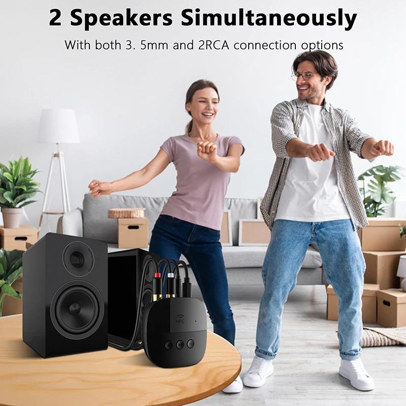 Bộ Khuếch Đại Âm Thanh Không Dây nfc usb aux 3.5mm bluetooth 5.2 Hỗ Trợ Thẻ tf / tf Có mic Cho Xe Hơi