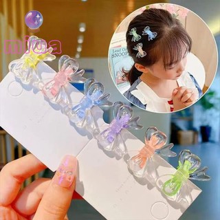 👾miua kẹp tóc hình nơ trong suốt mini