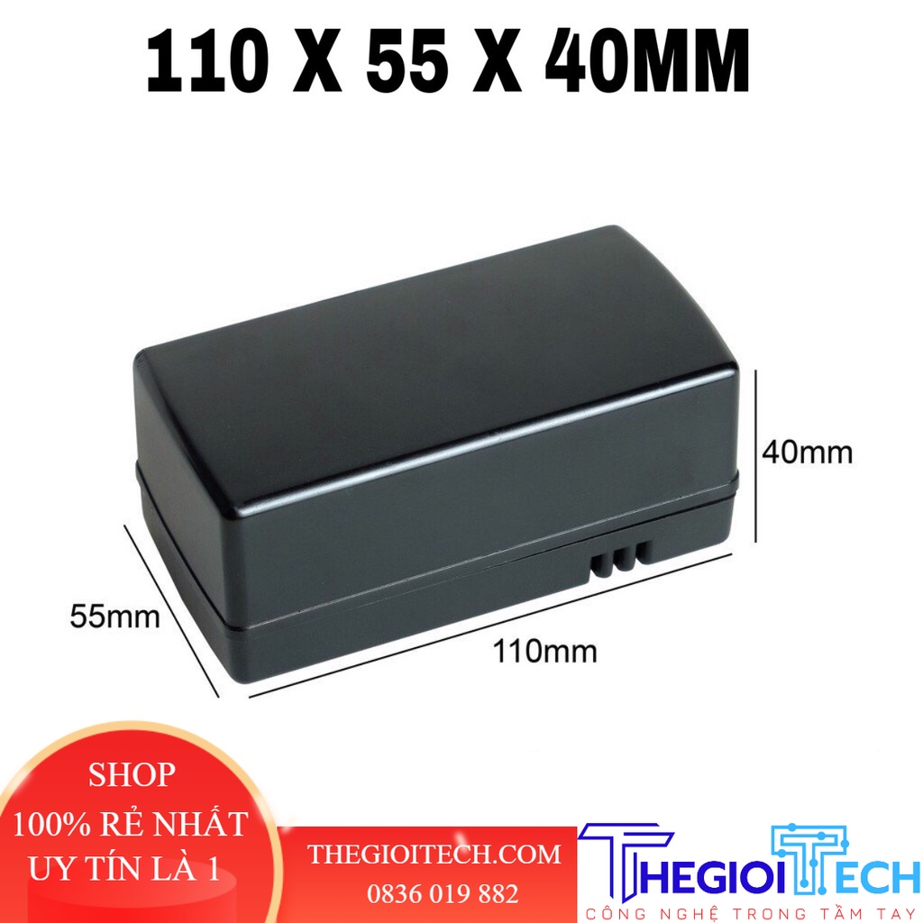 50 hộp 110x55x40mm tặng kèm ốc vít - Hộp nhựa đựng mạch điện tử.