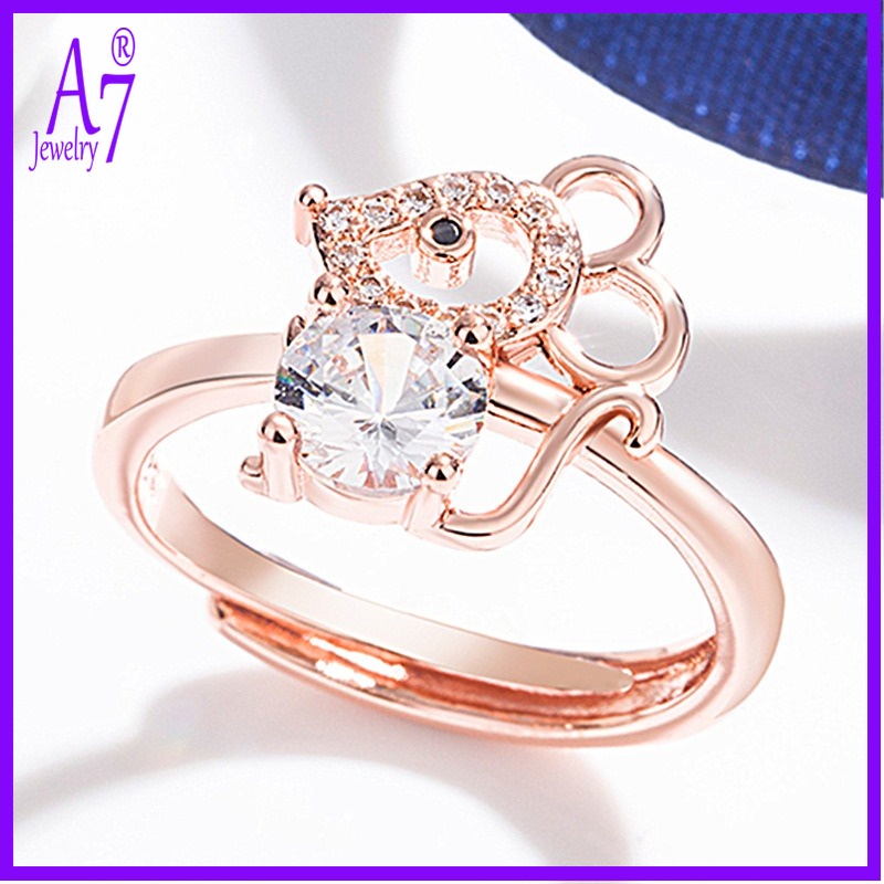 1 Nhẫn Cung Hoàng Đạo Khảm Đá Cabochon mickey jjh1590