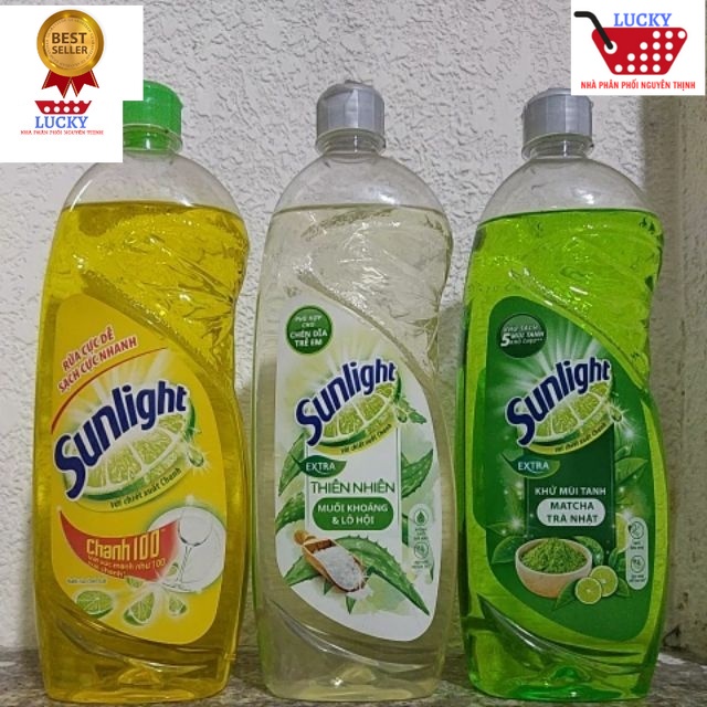 Nước rửa chén Sunlight 750g/chai hương chanh trà xanh nhật bản