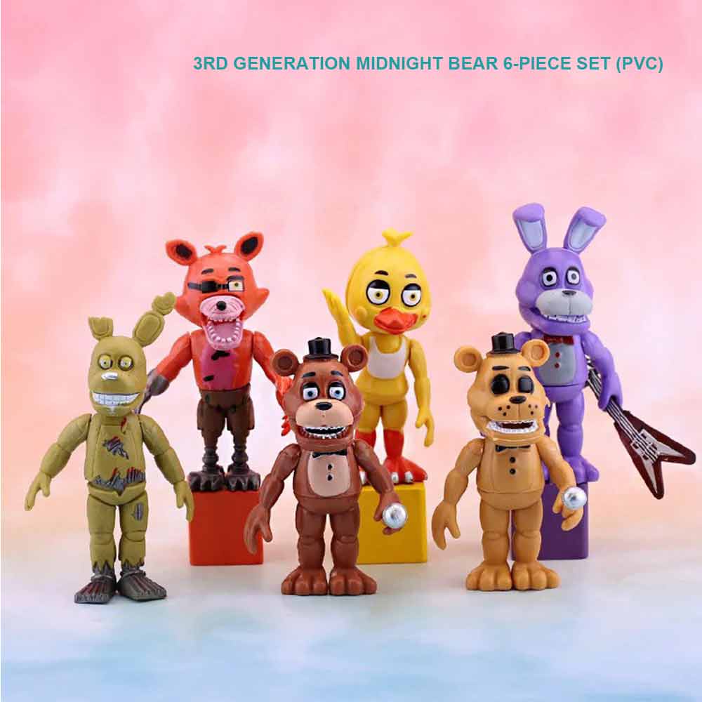 FNAF Five Nights at Freddy's Nightmare Figure Fnaf Bear Action Figure Pvc Model Freddy Model Dolls FNAF Toys 6pcs/set