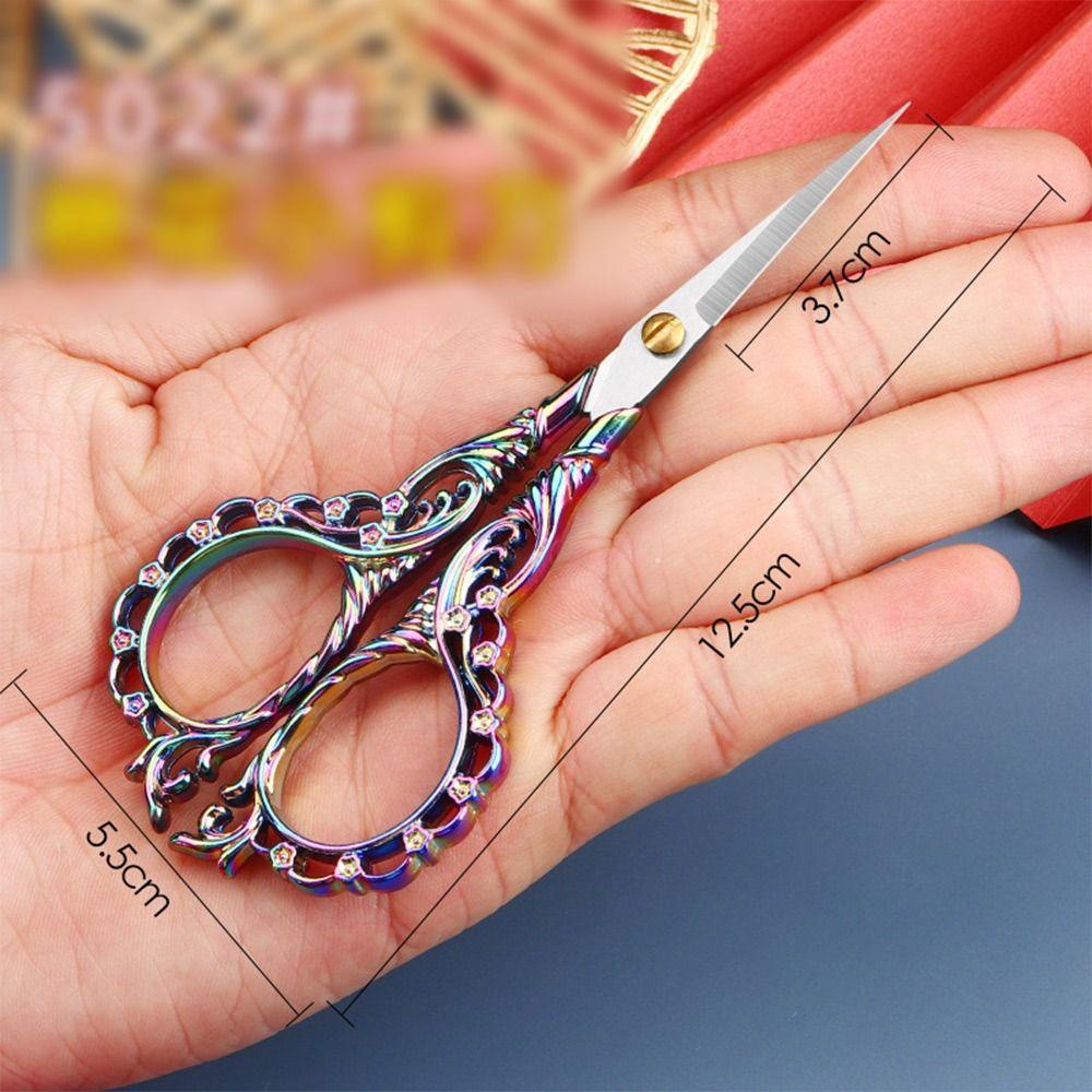 Topabc1 Kéo Cắt Giấy Bằng Thép Không Gỉ Họa Tiết Hoa Đào Phong Cách retro