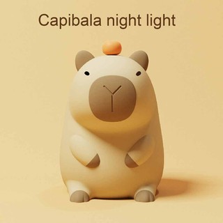 Capybara Night Light, Capybara Shape Soft Light Guinea Pig Night Light, Creative Touch Control USB Rechargeable Silicone Table Decoration Lamp Living Room