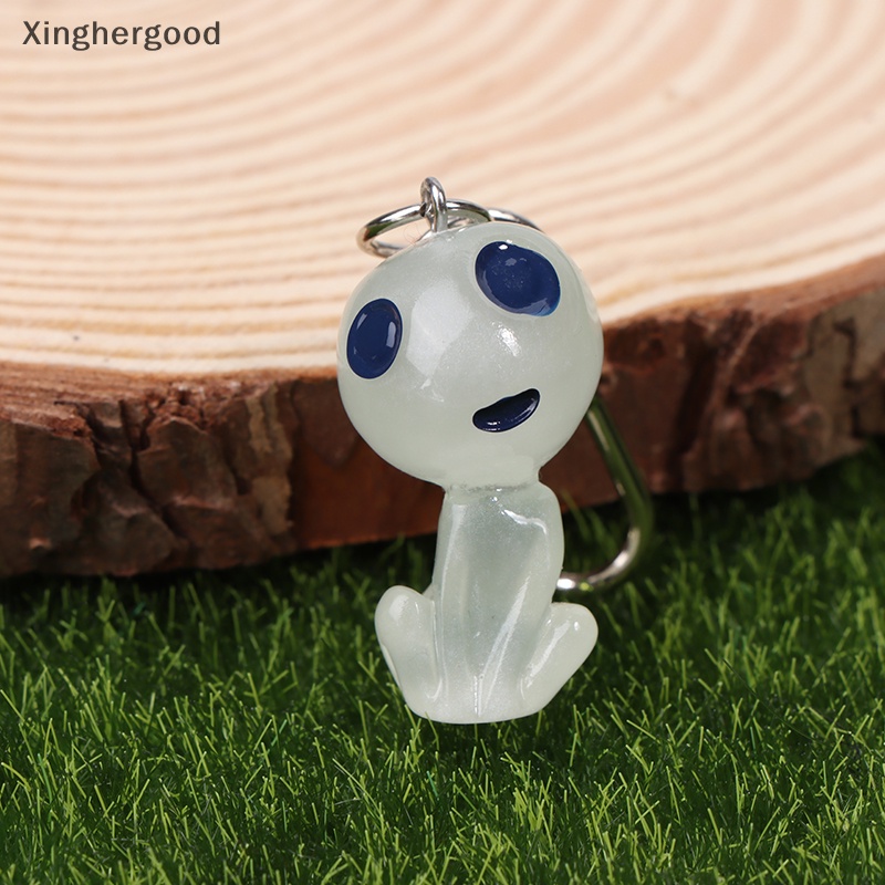 Xinghergood Móc Chìa Khóa resin Hình Người Ngoài Hành Tinh Màu Dạ Quang Dễ Thương