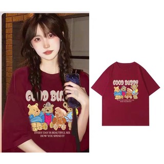 NRVP Áo Thun Tay Ngắn Dáng Rộng 100% cotton In Họa Tiết Hoạt Hình Dành Cho Nam Nữ size 5xl