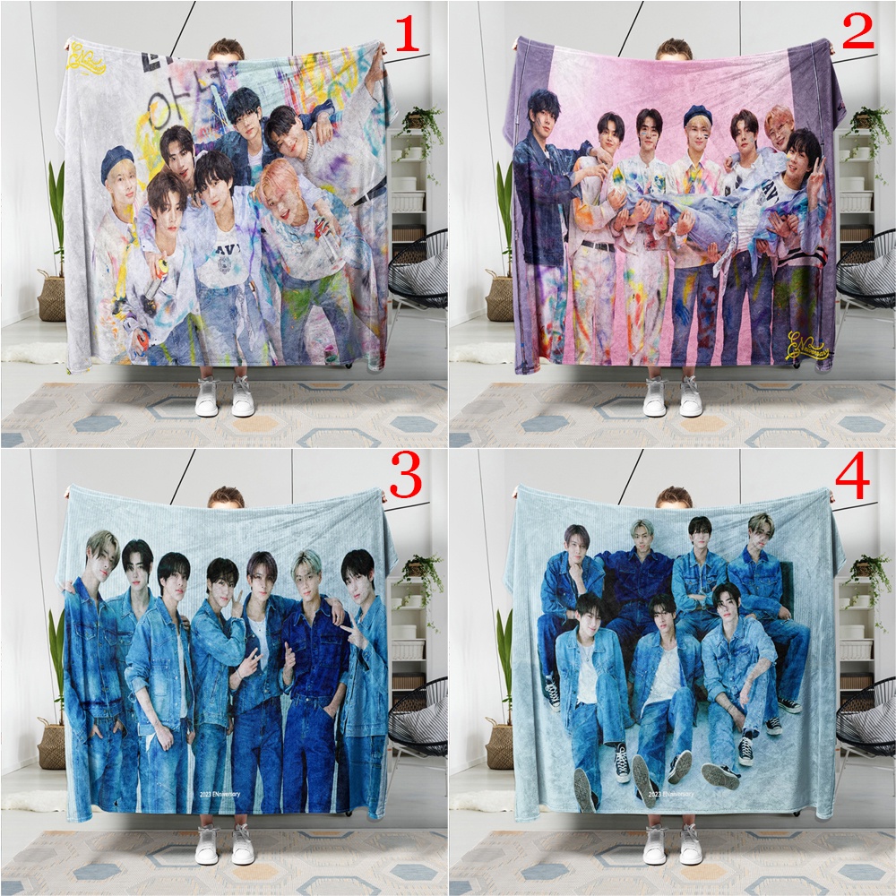 Chăn flannel In Hình kpop enhypen Làm Quà Tặng Cho Mọi Người