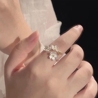 Nhẫn Hở Mạ Bạc Hình Bông Hoa