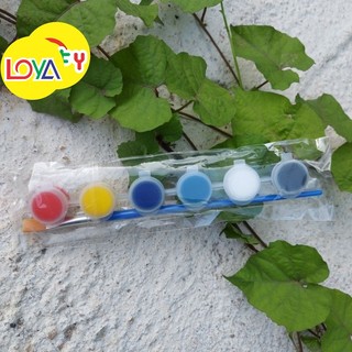 Vỉ mầu nước 6 mầu 3ml - Dây màu nước Acrylic kèm cọ vẽ
