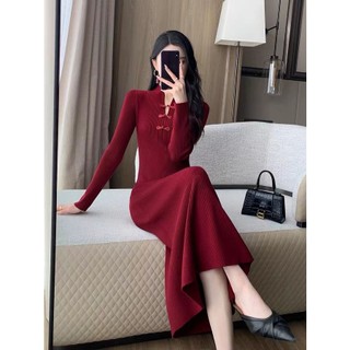 Đầm Sườn Xám Thời Trang Thu Đông Trung Hoa Dành Cho Nữ Có Size Lớn